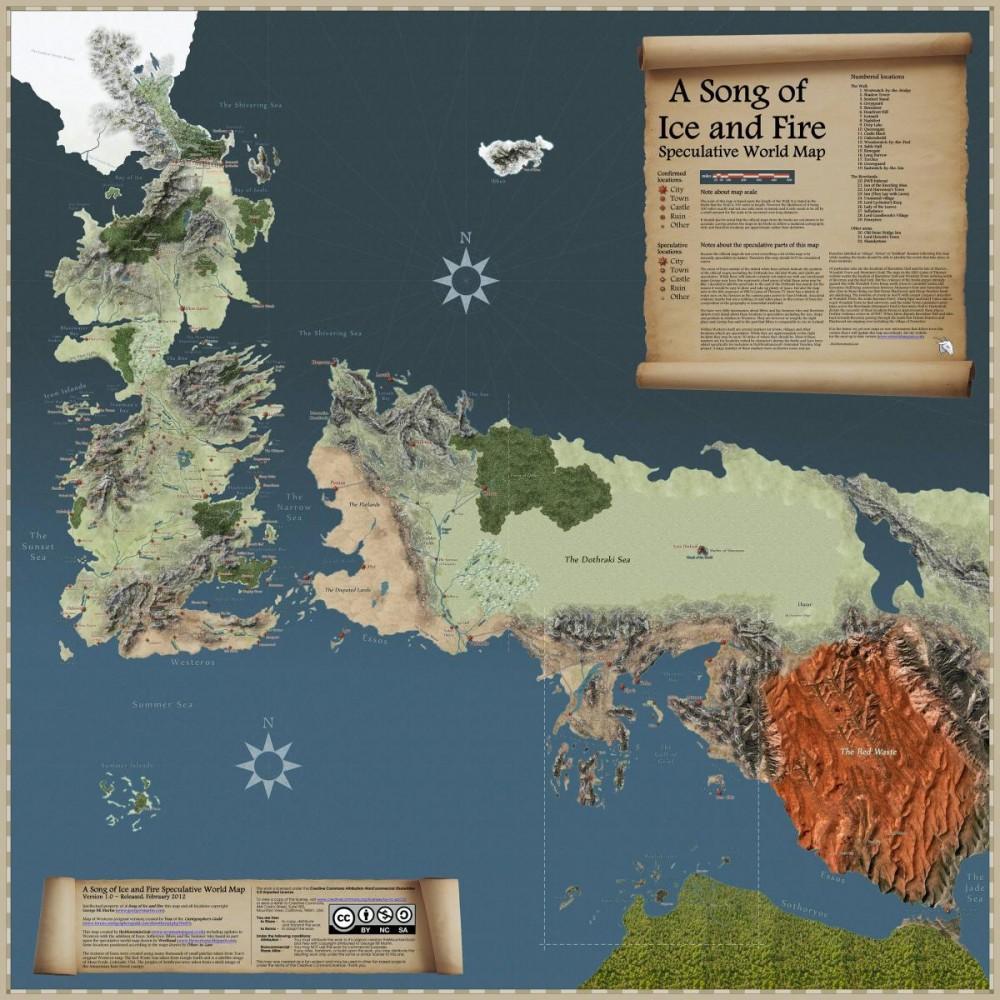 Cultura Geek Game of Thrones Mapa Westeros
