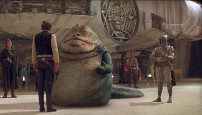 Boba Fett con Jabba el Hutt