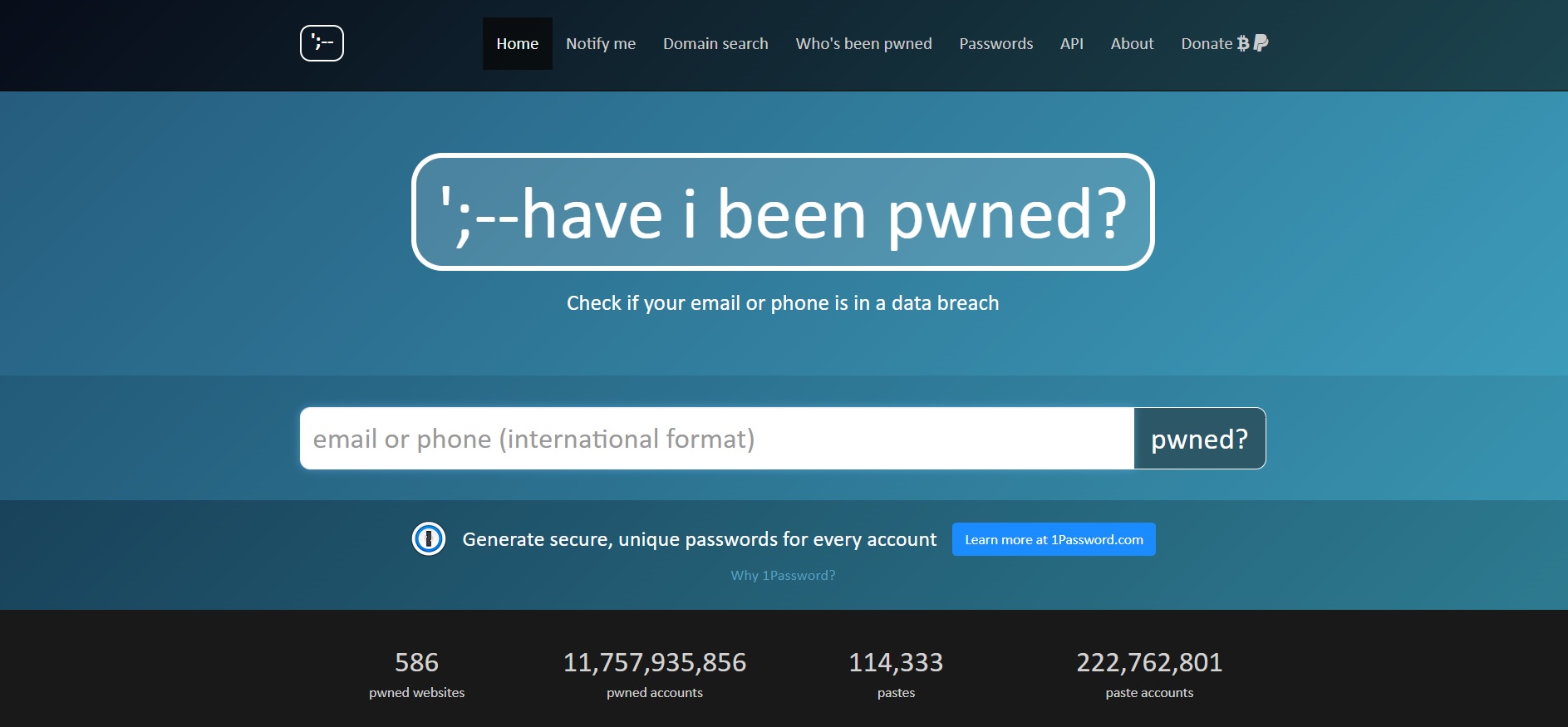 have i been pwned? sitio web