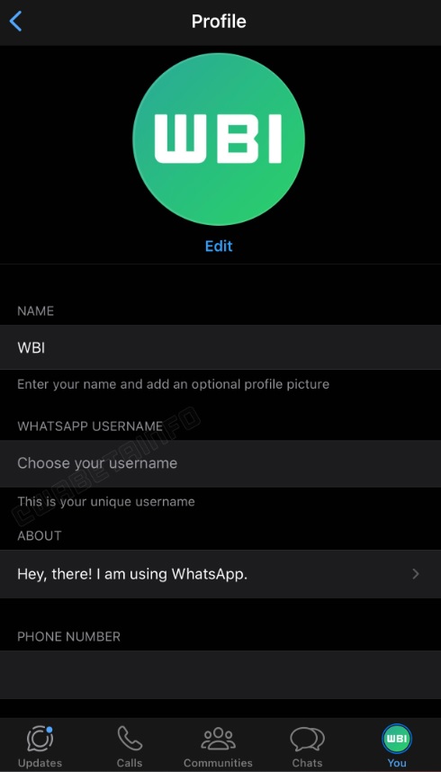 WhatsApp nombre de usuario
