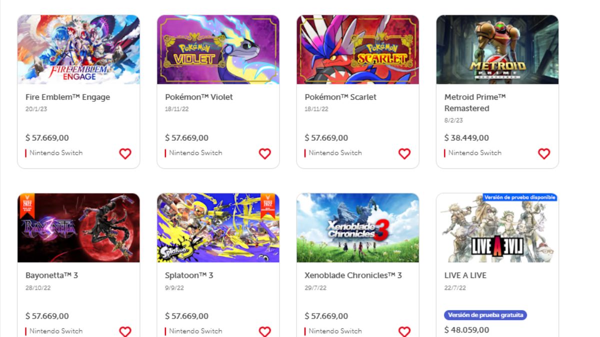 Impuestos, costos y pagos en la Nintendo Eshop de Argentina