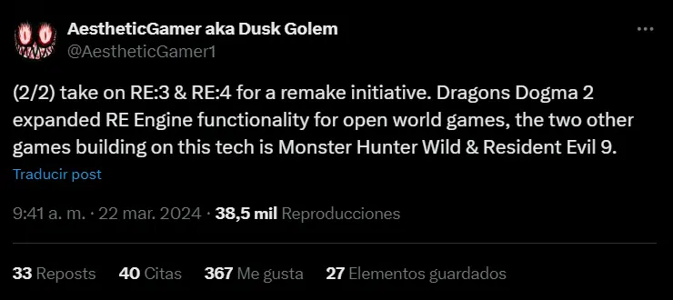 Resident Evil 9 y Monster Hunter Wild