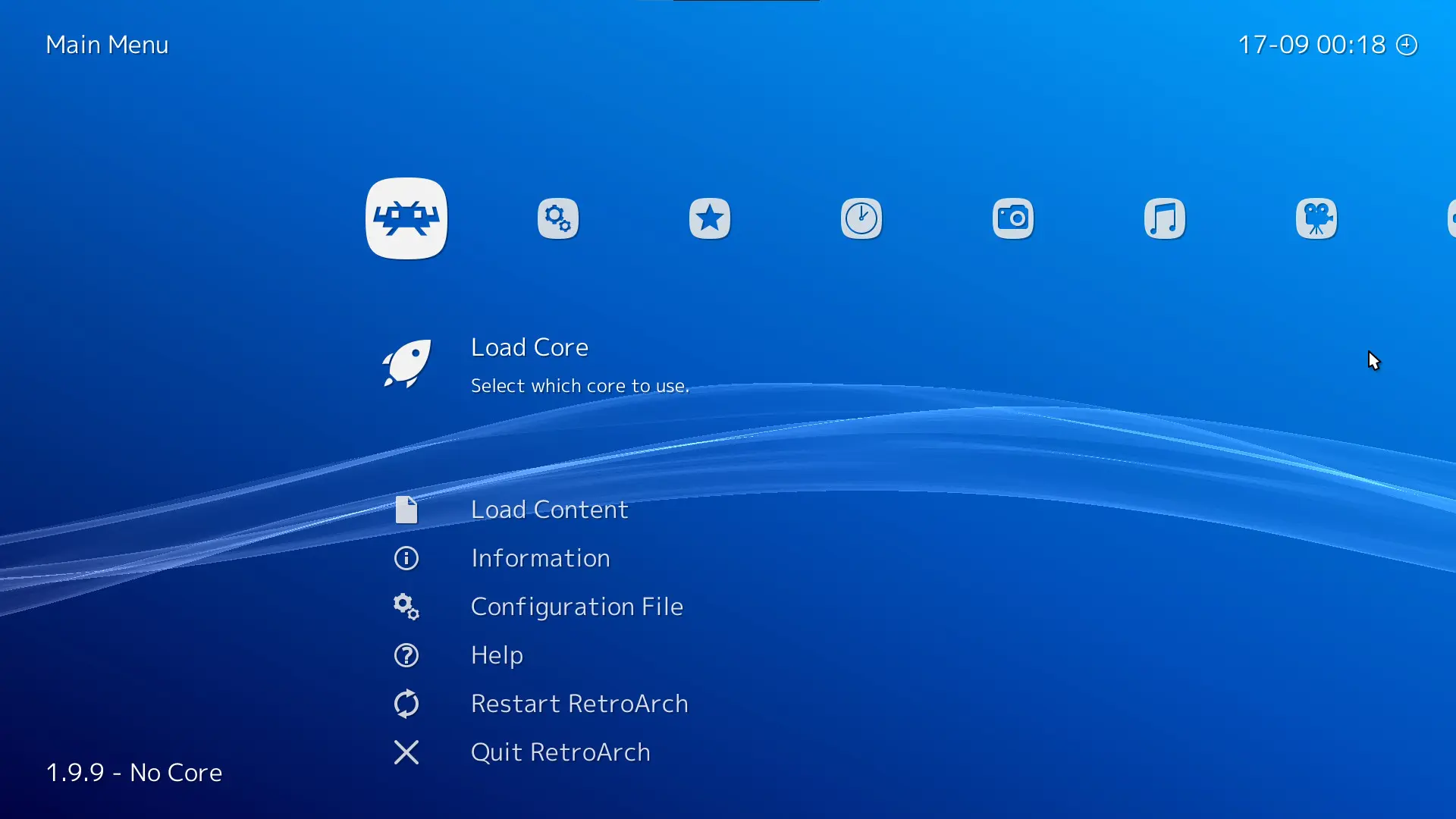 Cargar un juego y elegir el core en RetroArch