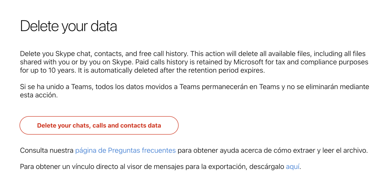Skype conservar chats