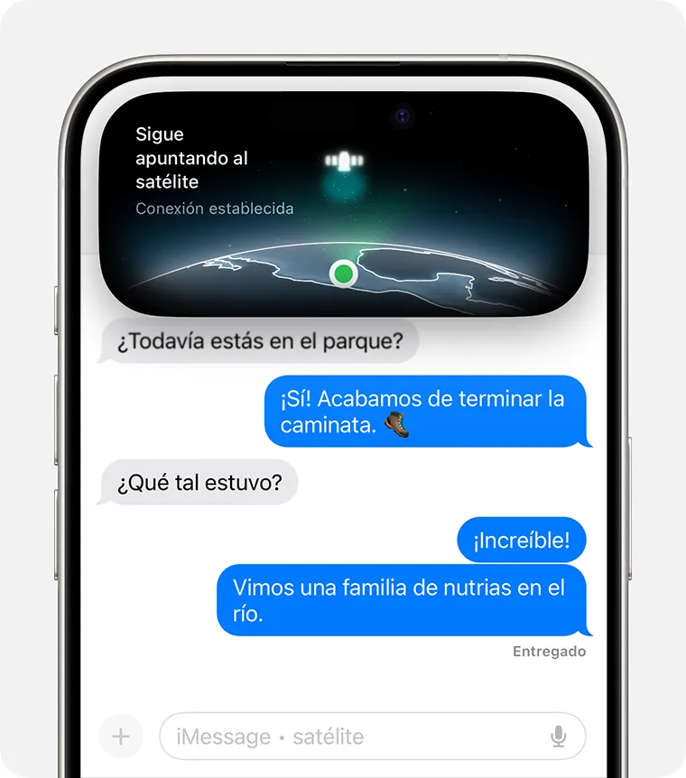 Apple Mensajes satélite