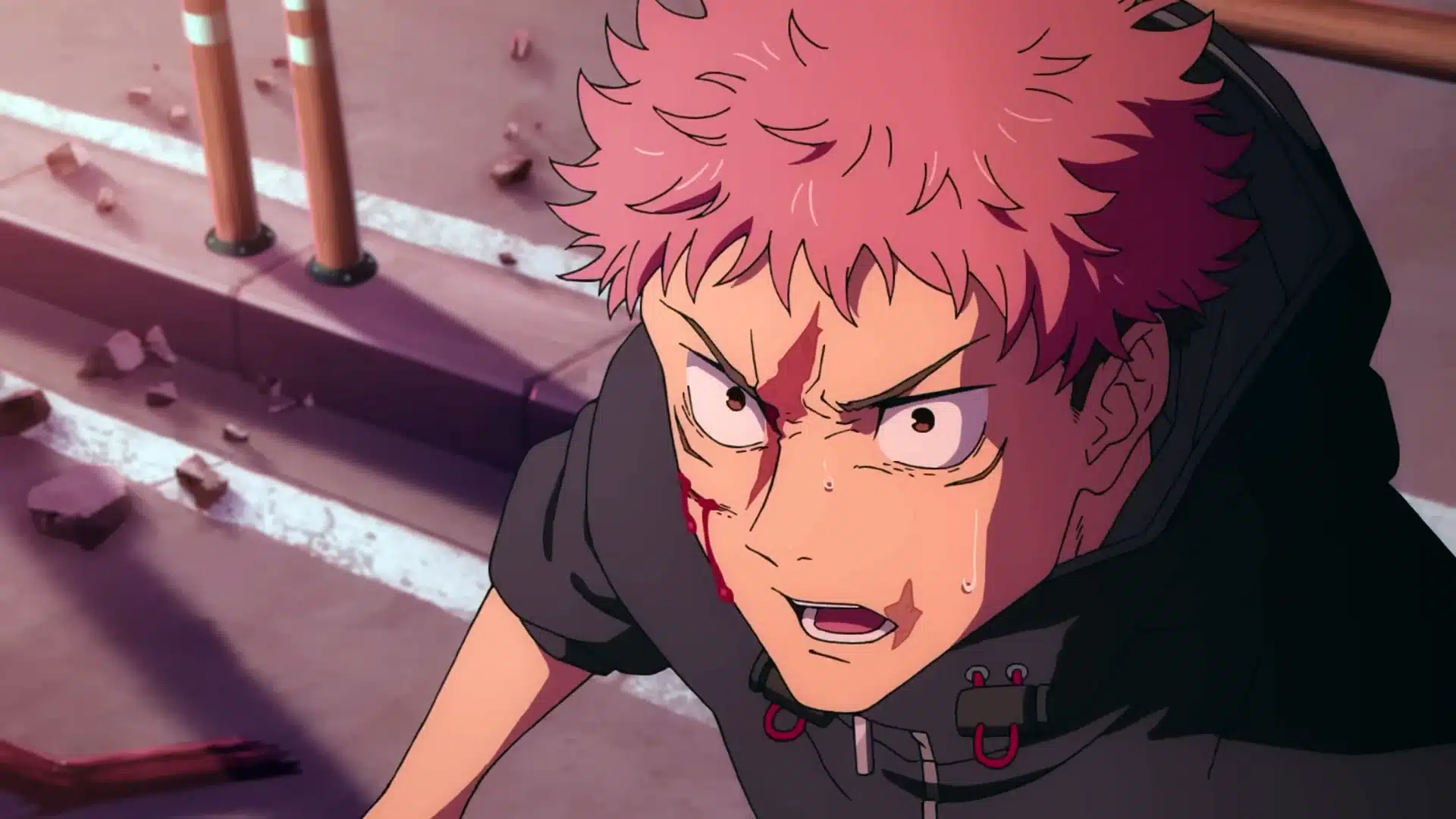 Yuji Itadori en pleno combate durante la temporada 3 de Jujutsu Kaisen
