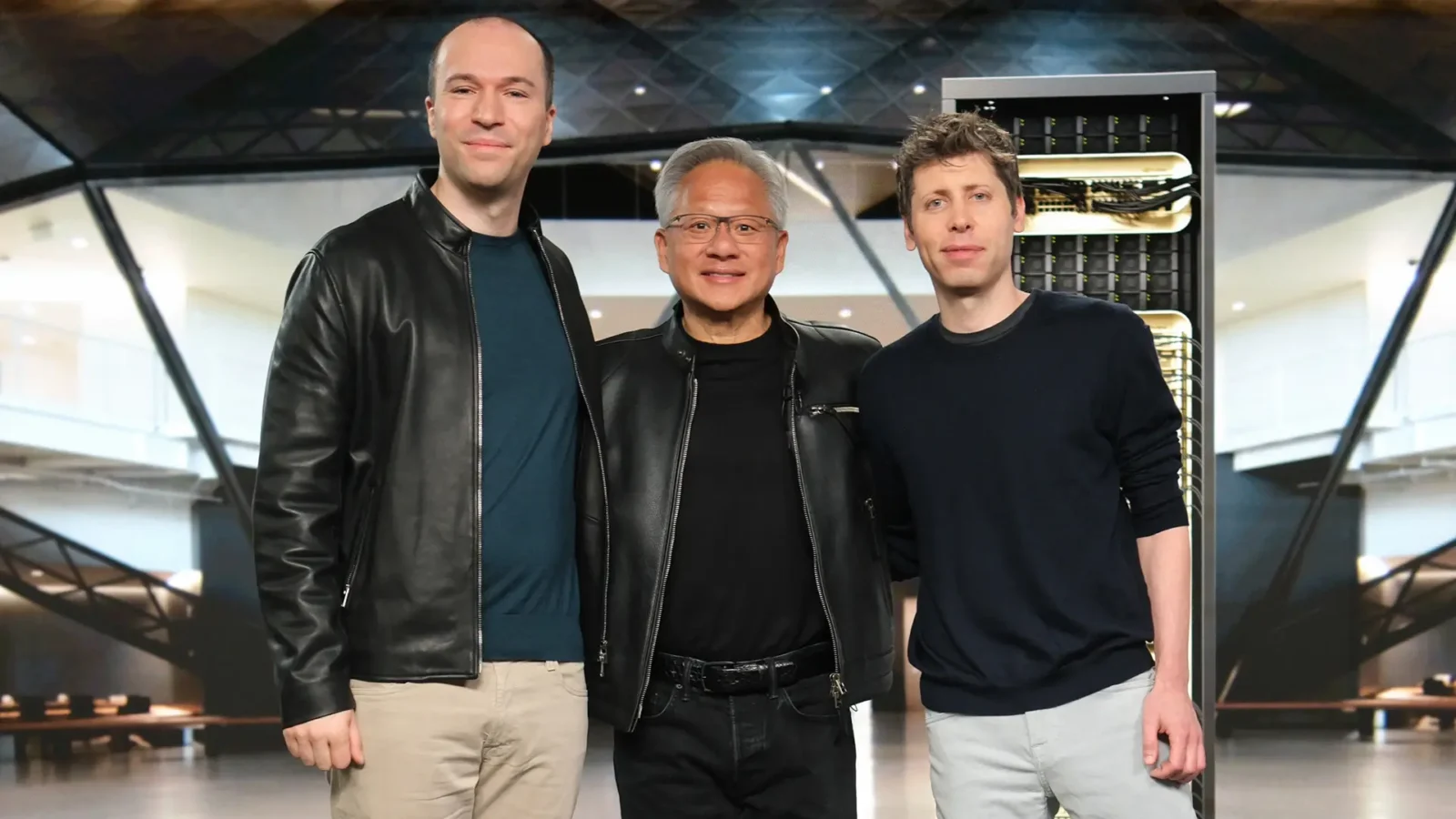 Jensen Huang, CEO de Nvidia, junto a Sam Altman, CEO de OpenAI