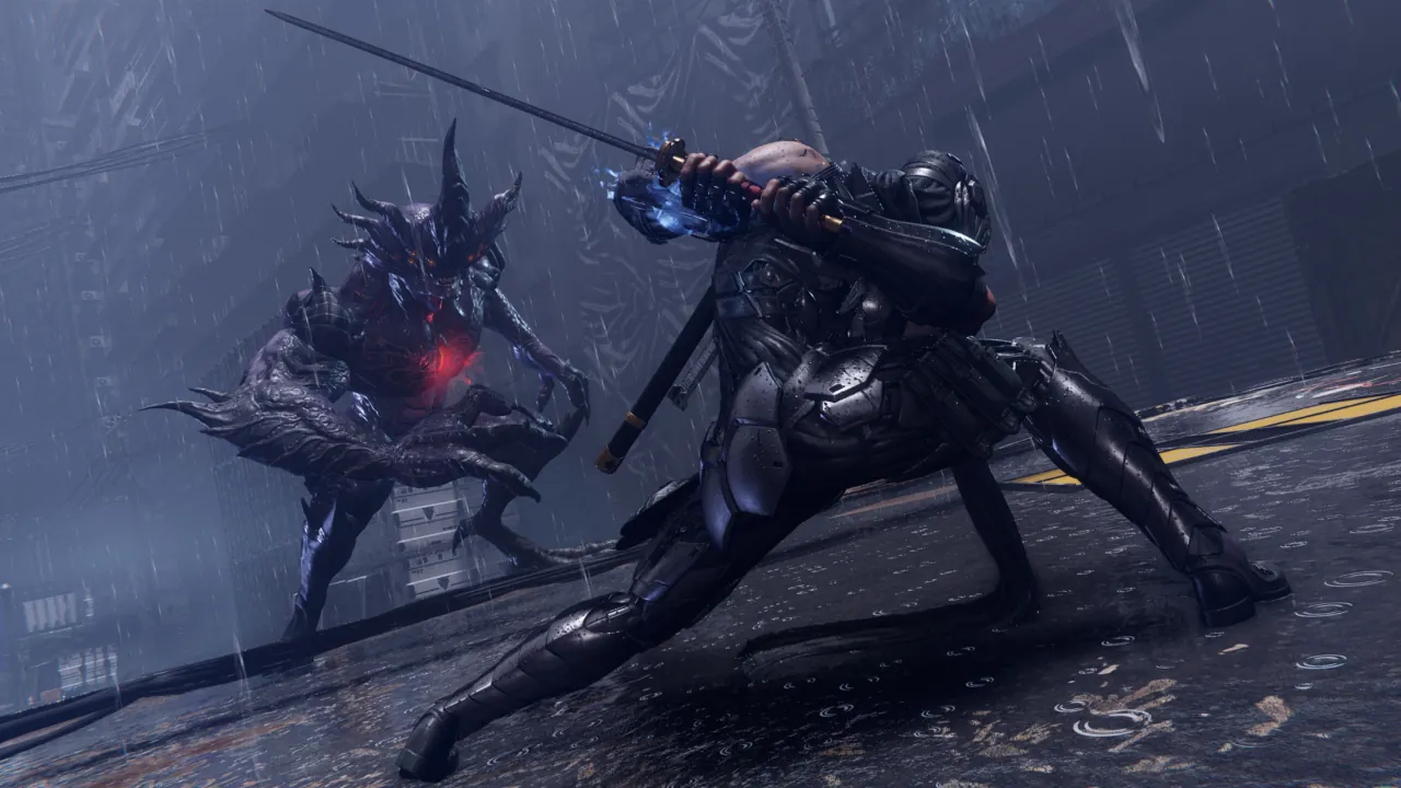 Ninja Gaiden 4 imagen in-game de Ryu Hayabusa y enemigo.