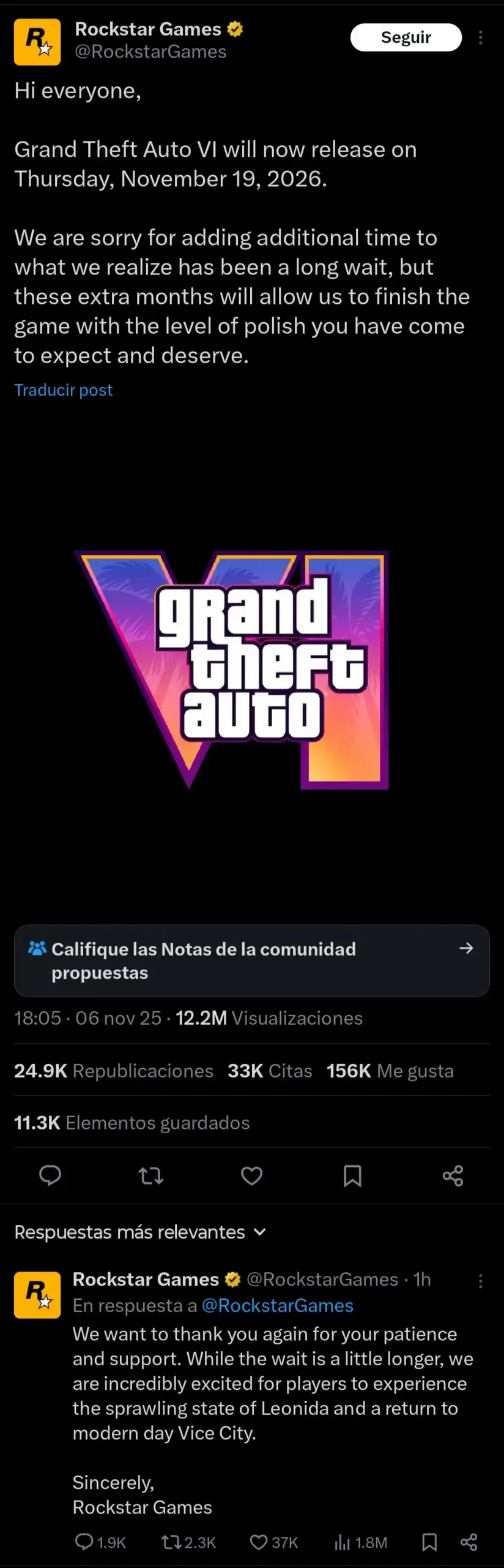 GTA VI lanzamiento