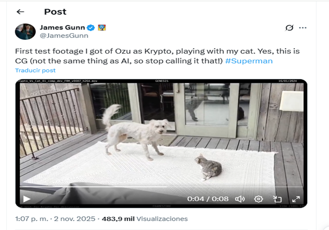 Superman IA Krypto James Gunn