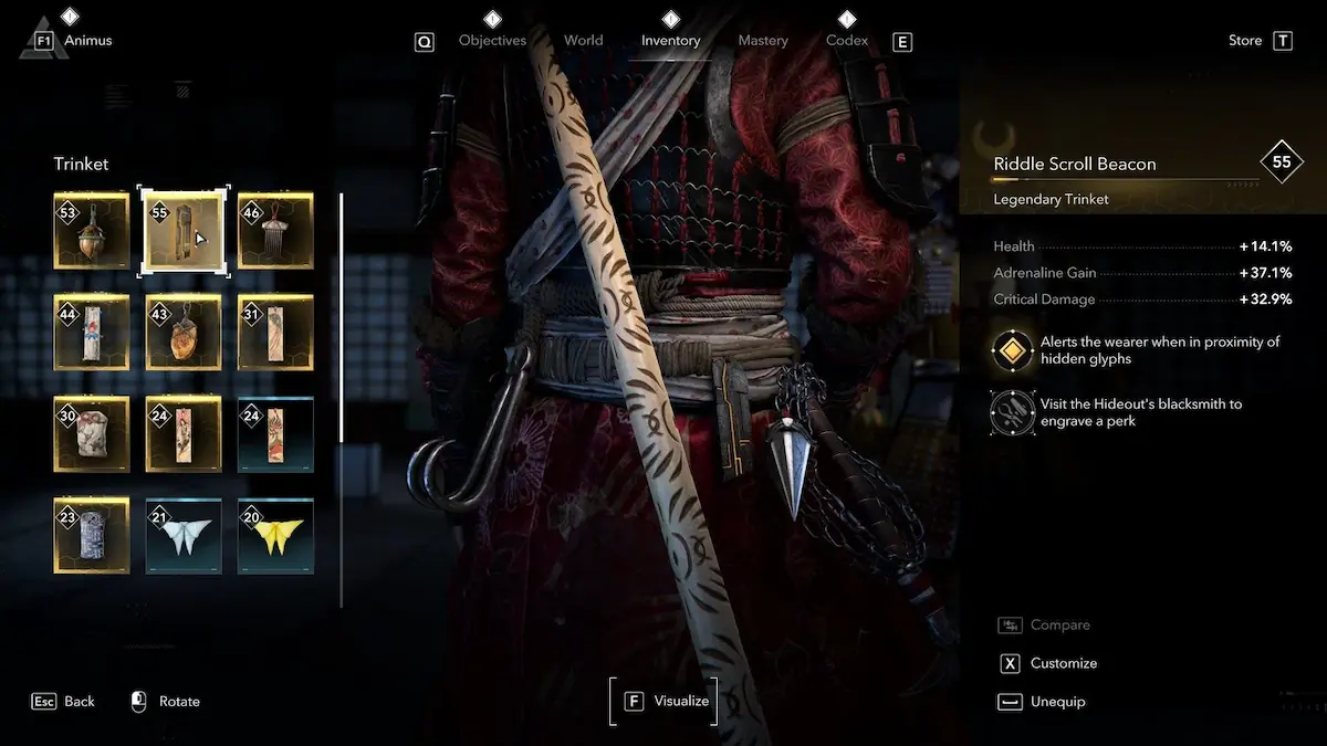 Mapa de inicio de la misión A Puzzlement en Assassin's Creed Shadows