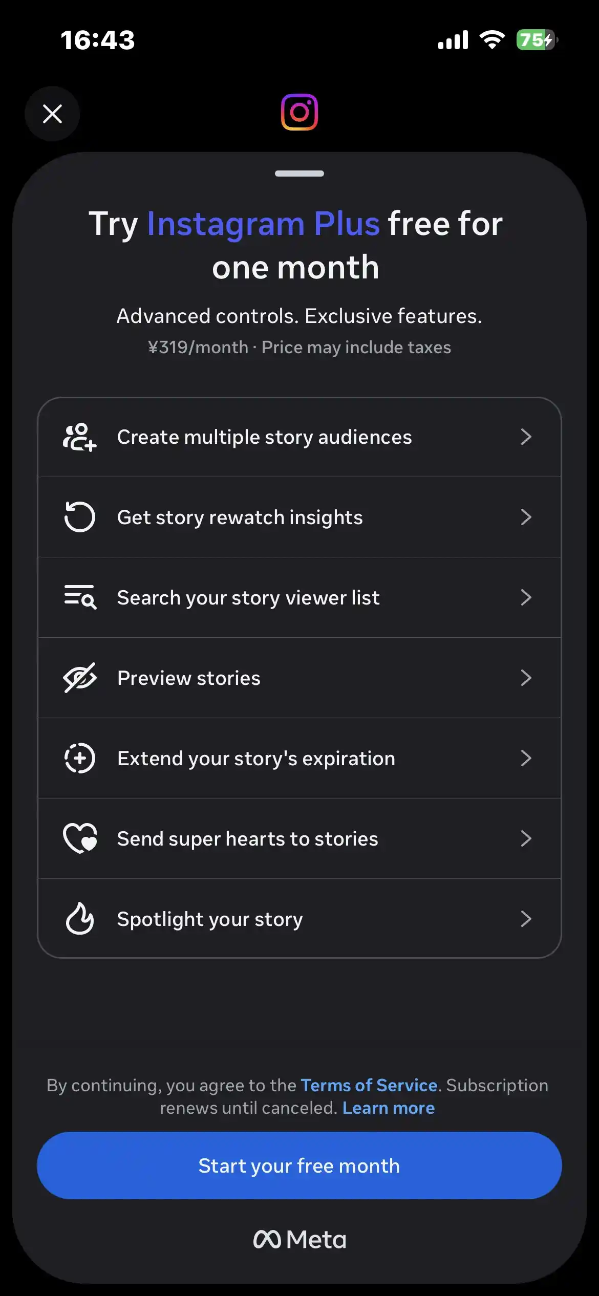 versión premium Instagram Plus