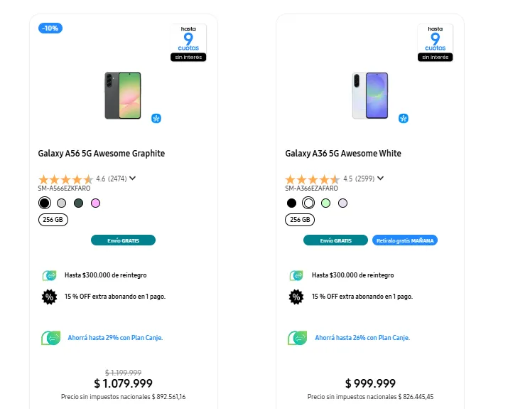 Plan Canje Samsung