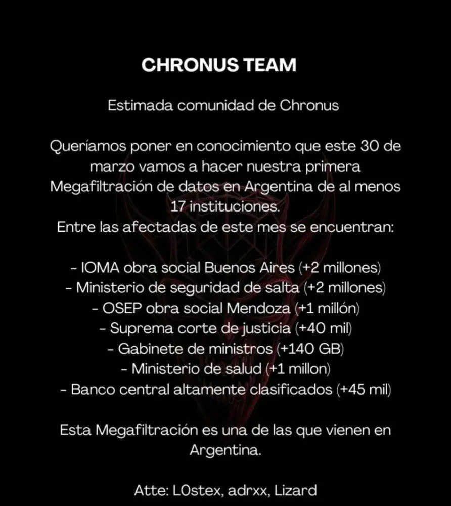 grupo hacker Chronus Team