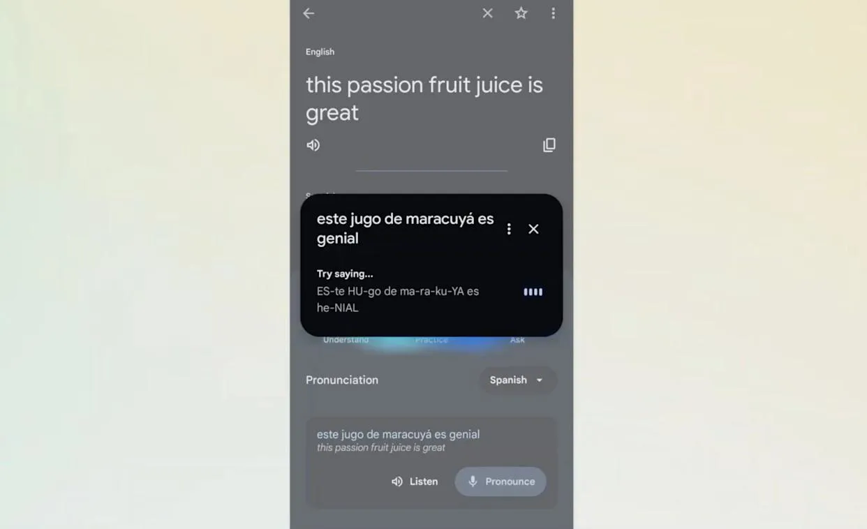 practicar pronunciación Google Translate