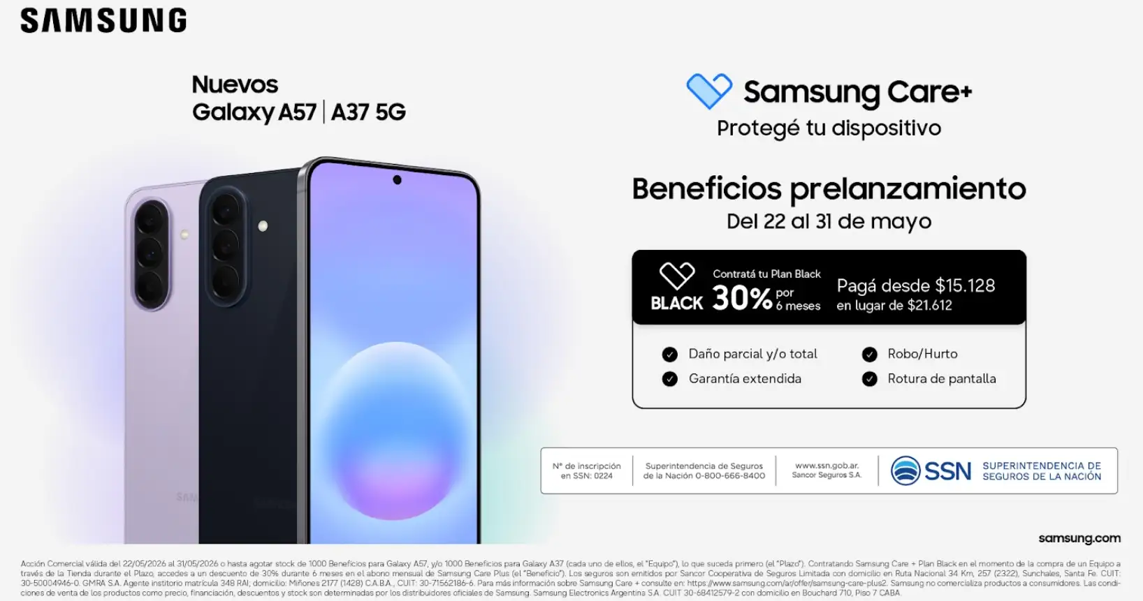 Samsung Galaxy A57 5G y Galaxy A37 5G