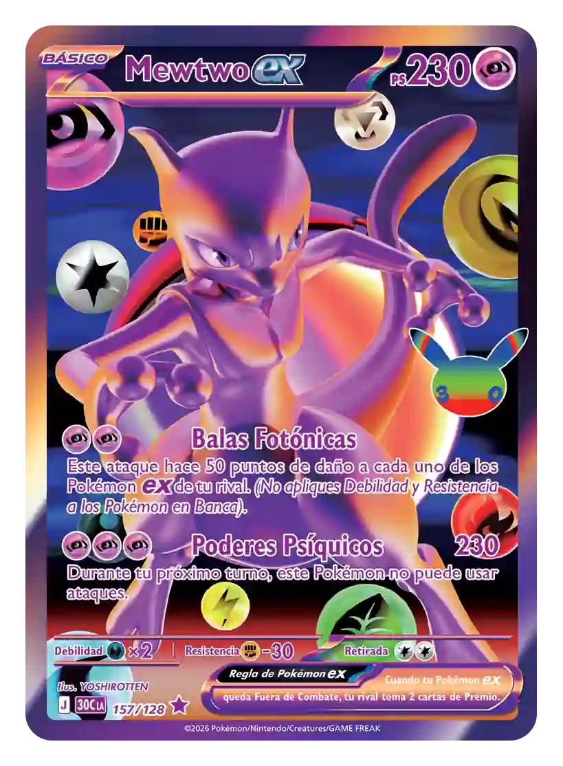 Pokemon TCG 30 aniversario Mewtwo Ex