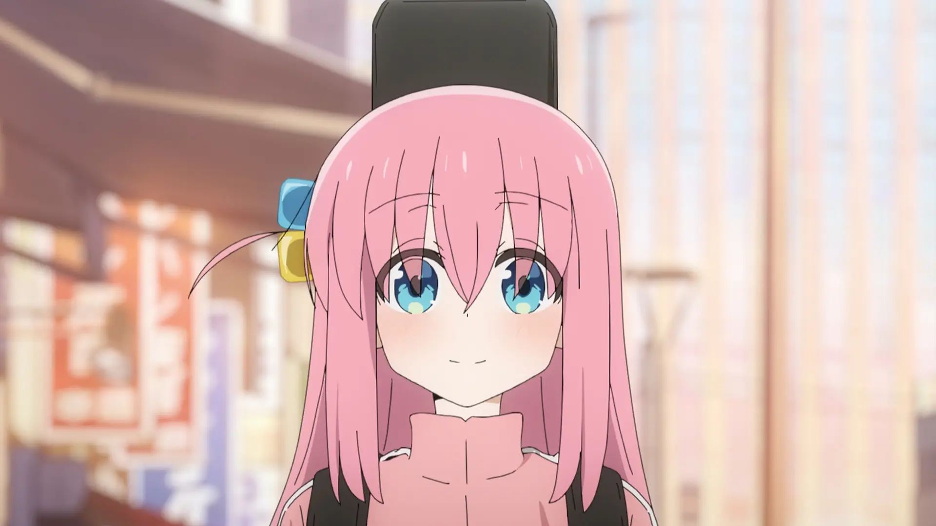 Hitori Bocchi tocando la guitarra en Bocchi the Rock!