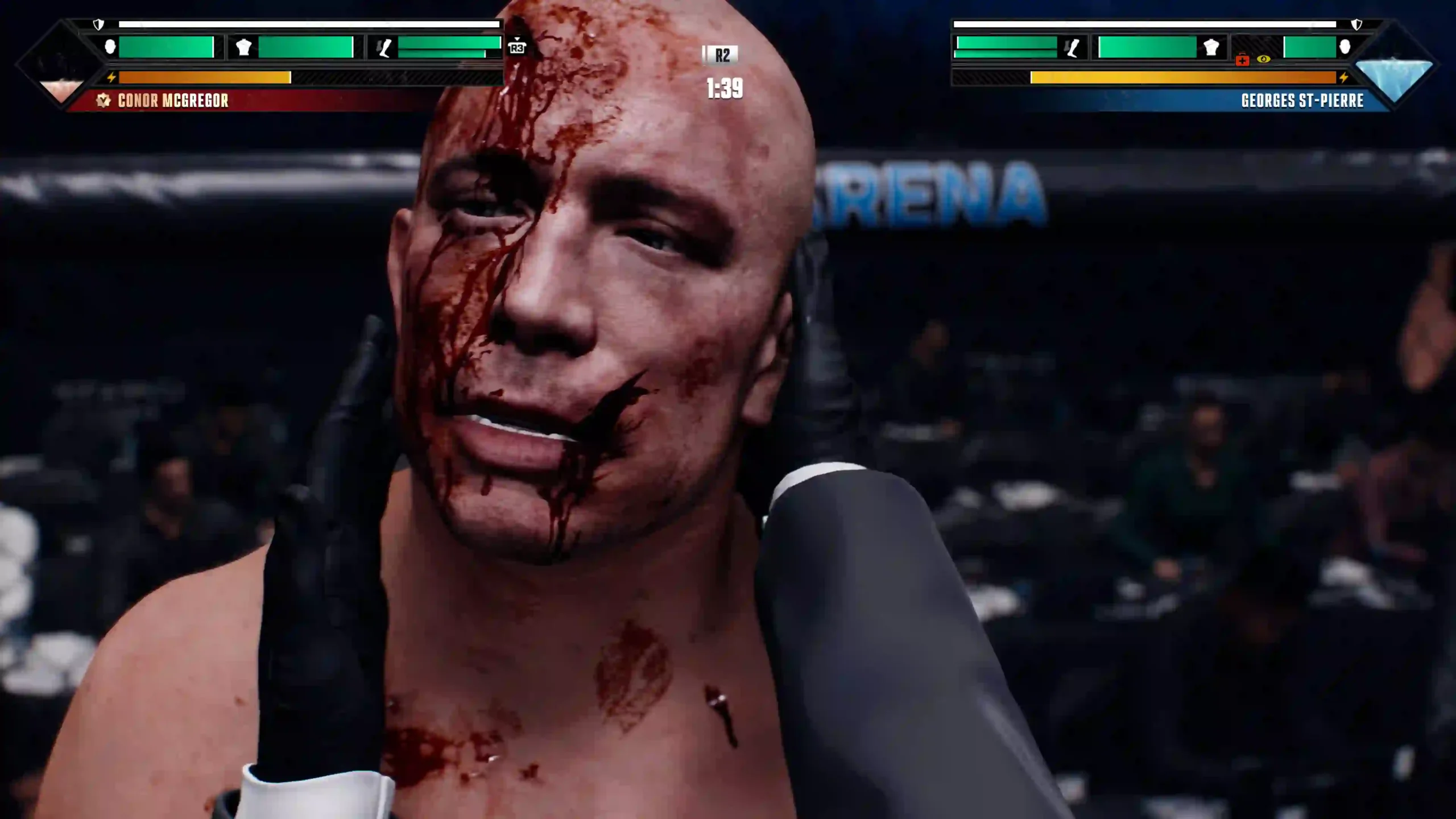 Pelea en el suelo en EA Sports UFC 6