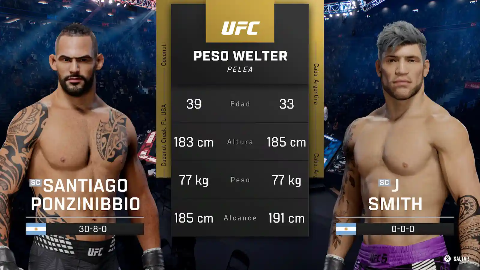 Combate en el octágono en EA Sports UFC 6