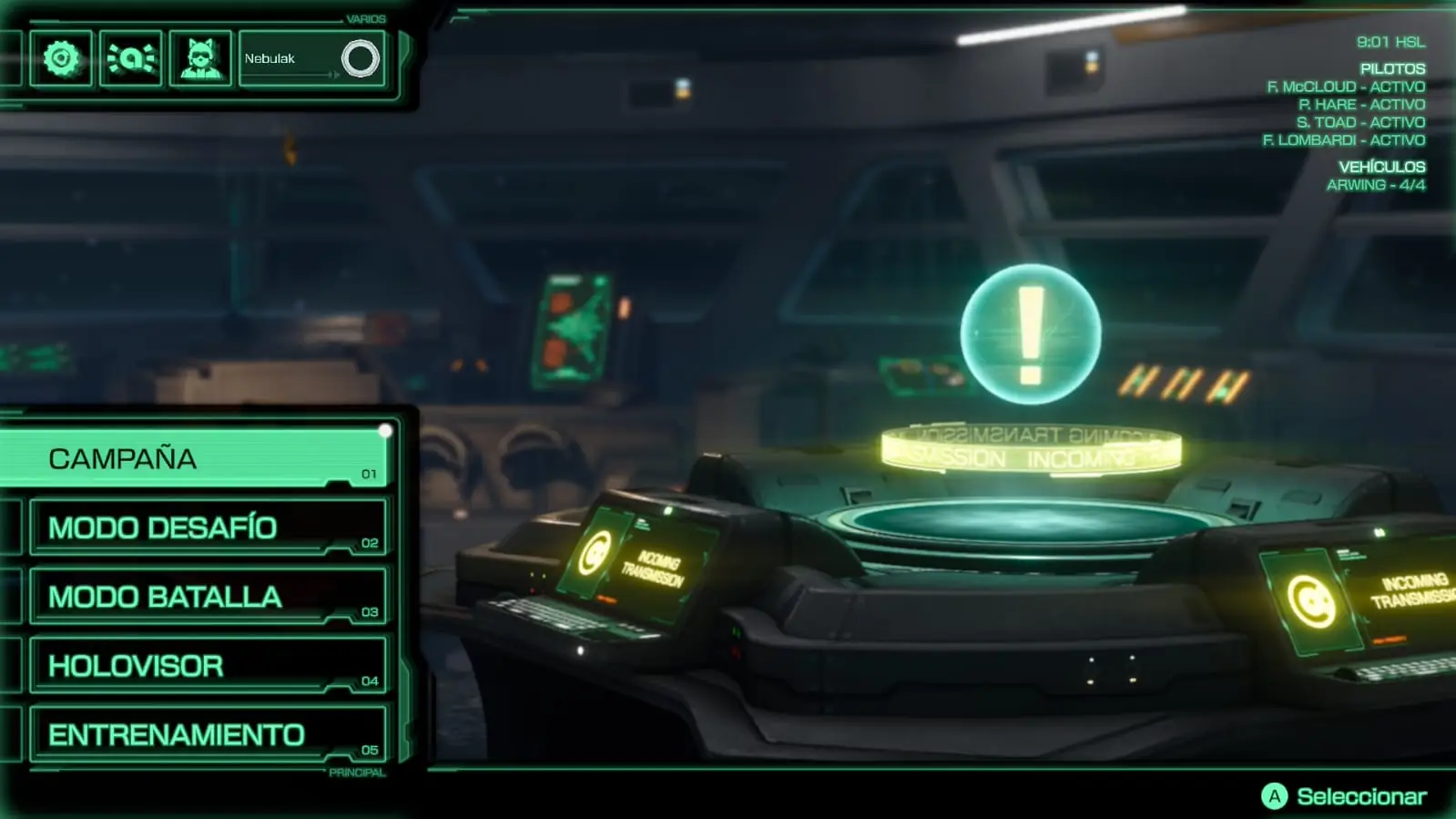El escuadrón Star Fox volando en formación en Switch 2