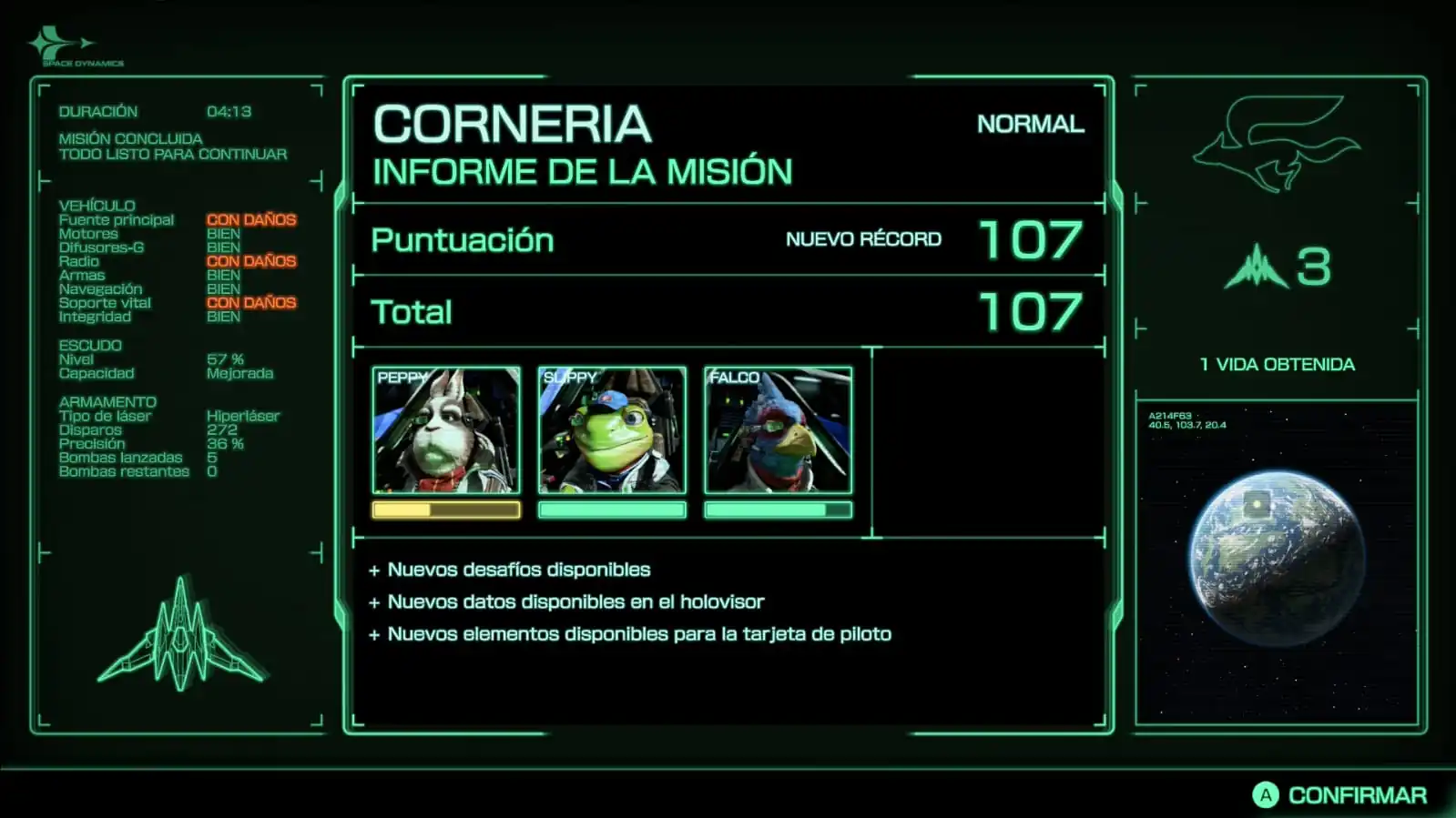 Combate contra el equipo Star Wolf en Star Fox de Switch 2