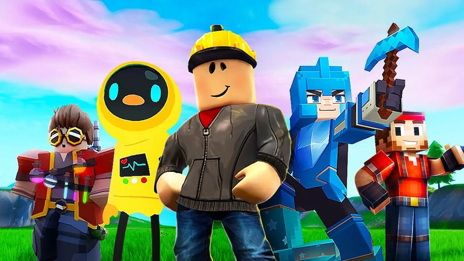Personajes de Roblox con distintos atuendos y accesorios de la plataforma