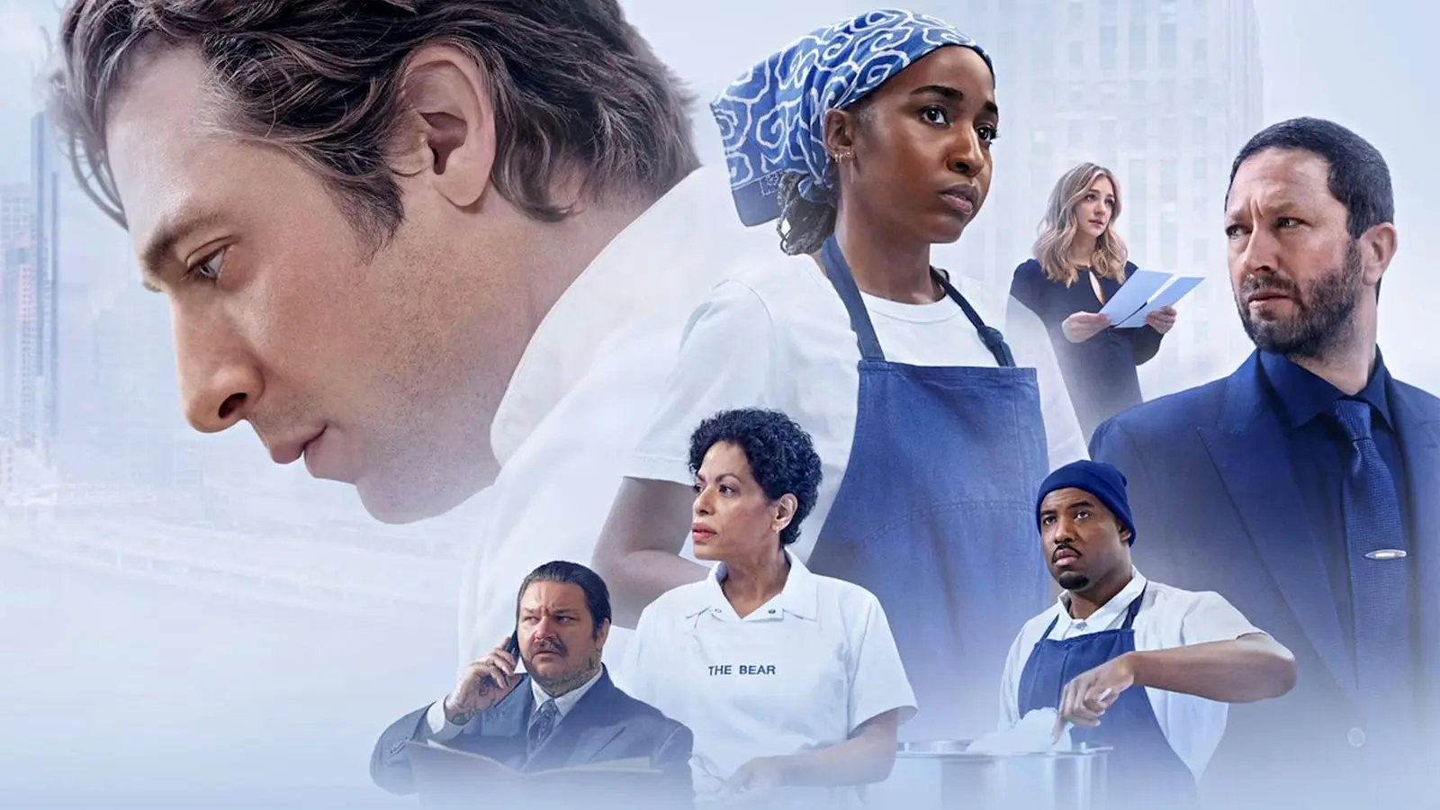 El equipo del restaurante en el final de The Bear: Sydney, Richie y Natalie