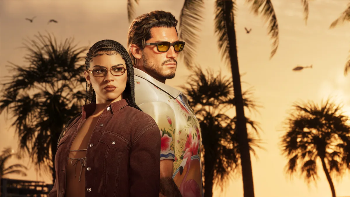 GTA 6 Ultimate Edition arte oficial con Jason y Lucia en Vice City