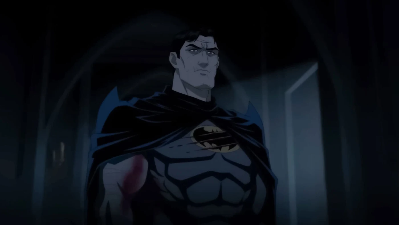 Batman Knightfall pelicula animada - Bane vs Batman arte oficial Warner Bros