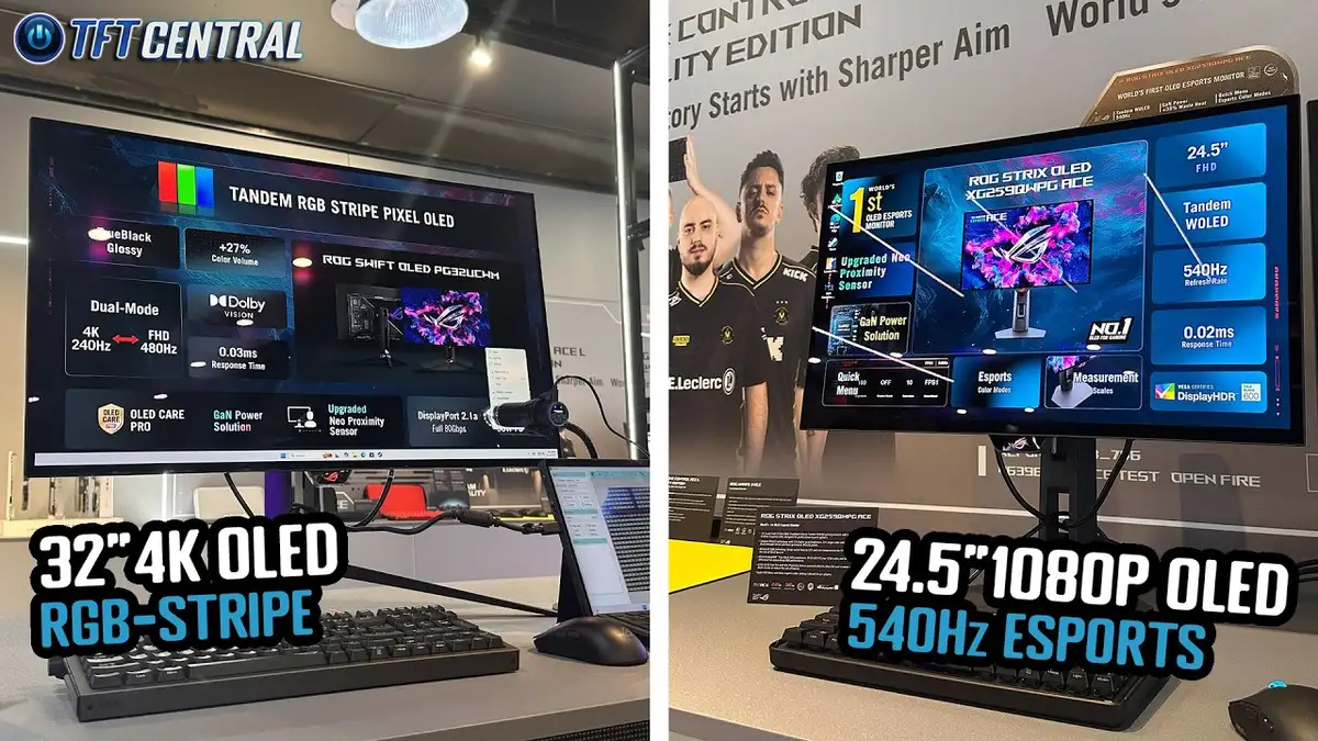Monitor OLED gaming de ASUS ROG presentado en Computex 2026, referencia del debate OLED vs LED para videojuegos