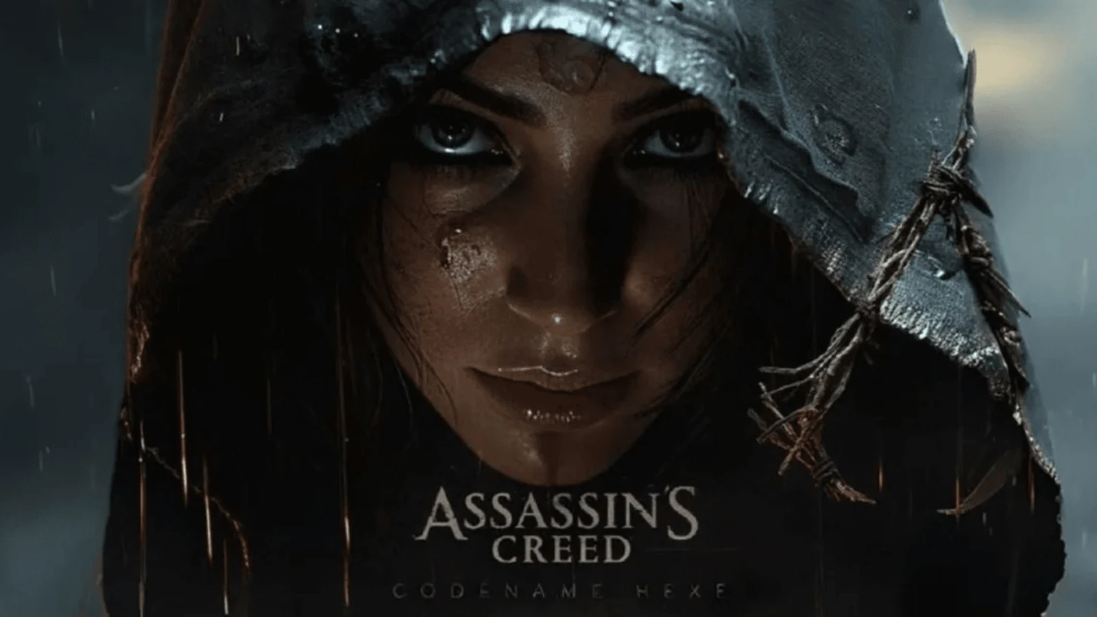 Arte oficial de Assassin's Creed Hexe con la protagonista encapuchada