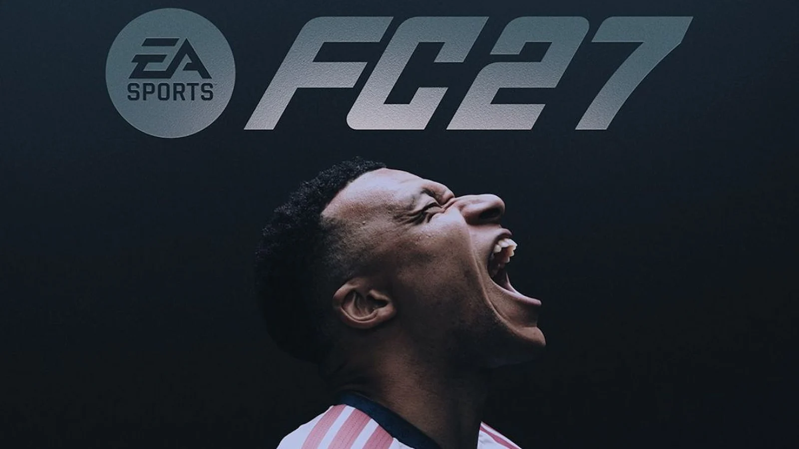 Kylian Mbappé gritando en el arte de portada de EA Sports FC 27