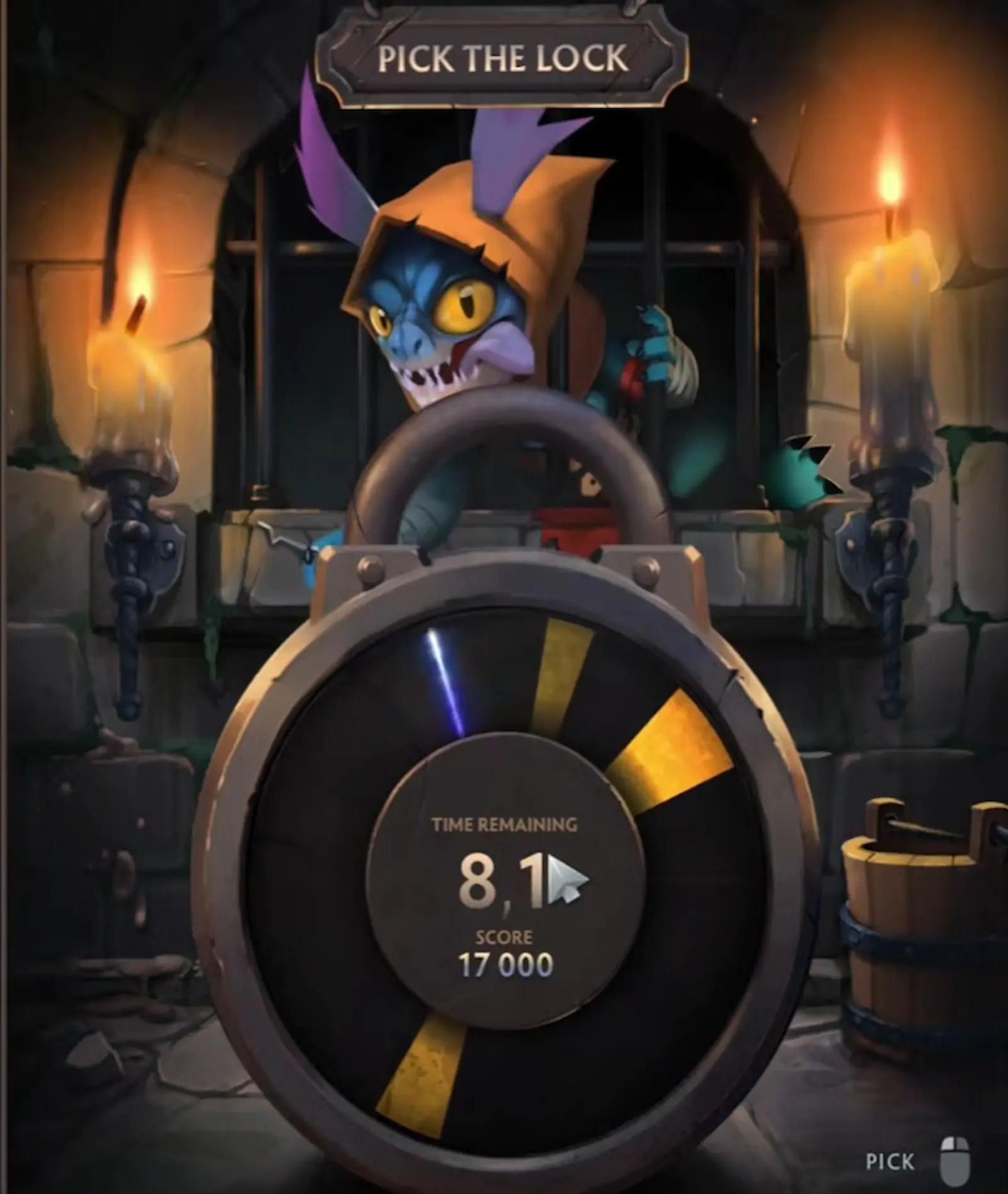 Minijuego Pick the Lock del evento Dark Carnival en Dota 2