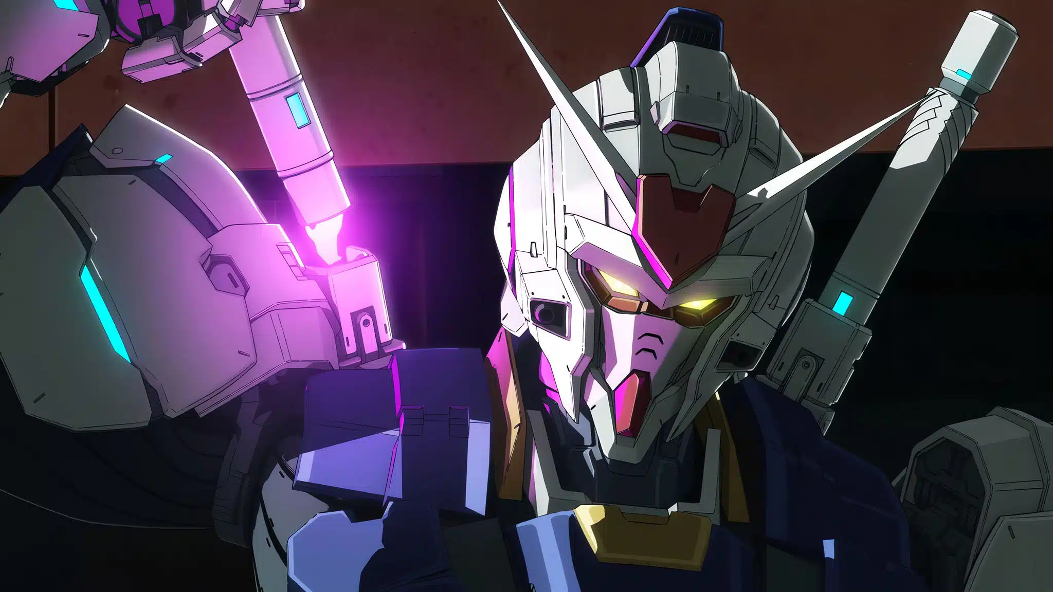Primer plano de un mecha del nuevo anime Mobile Suit Gundam RG XARX-ZERO