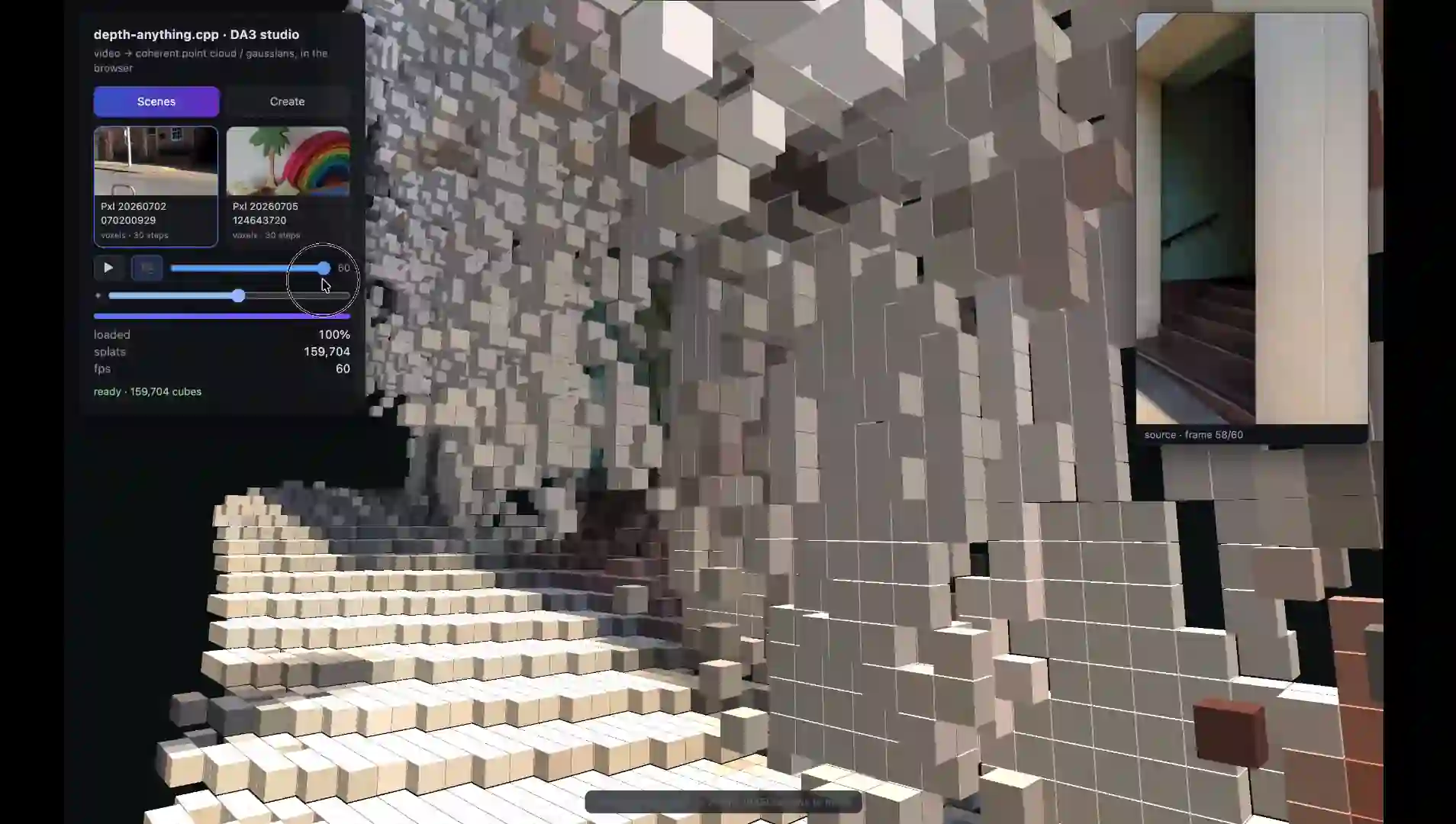 Mundo 3D navegable creado con IA a partir de un video