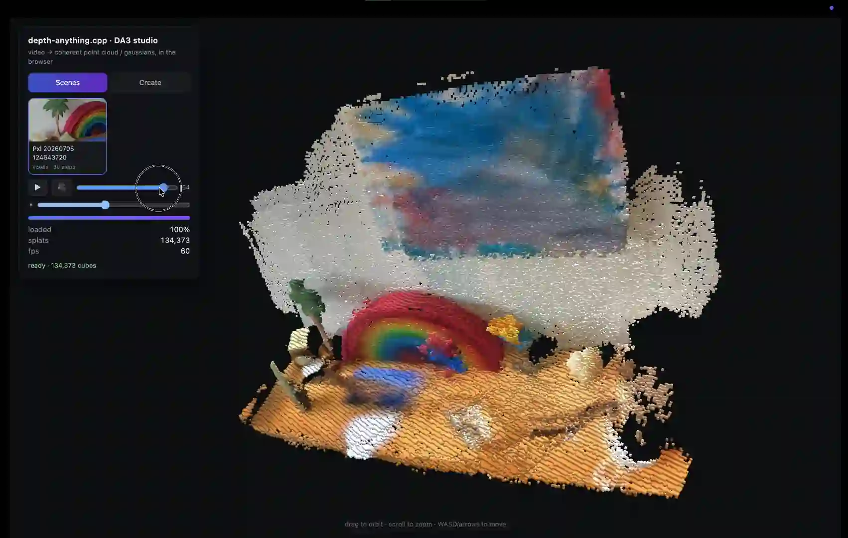 Escenario 3D generado a partir de un video con IA