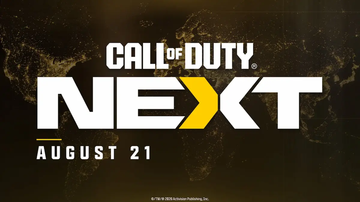 Logo de Call of Duty NEXT con la fecha del 21 de agosto de 2026