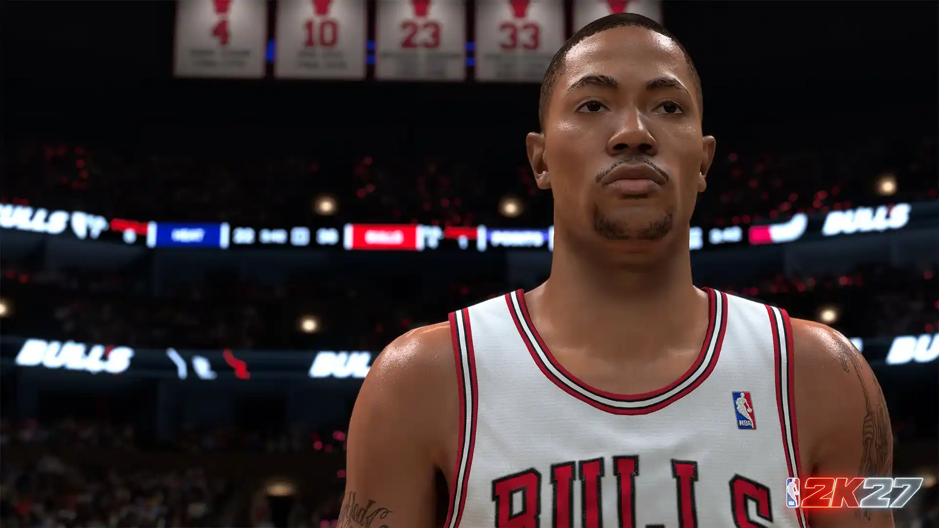 Arte de la edición de NBA 2K27 con figuras de la NBA