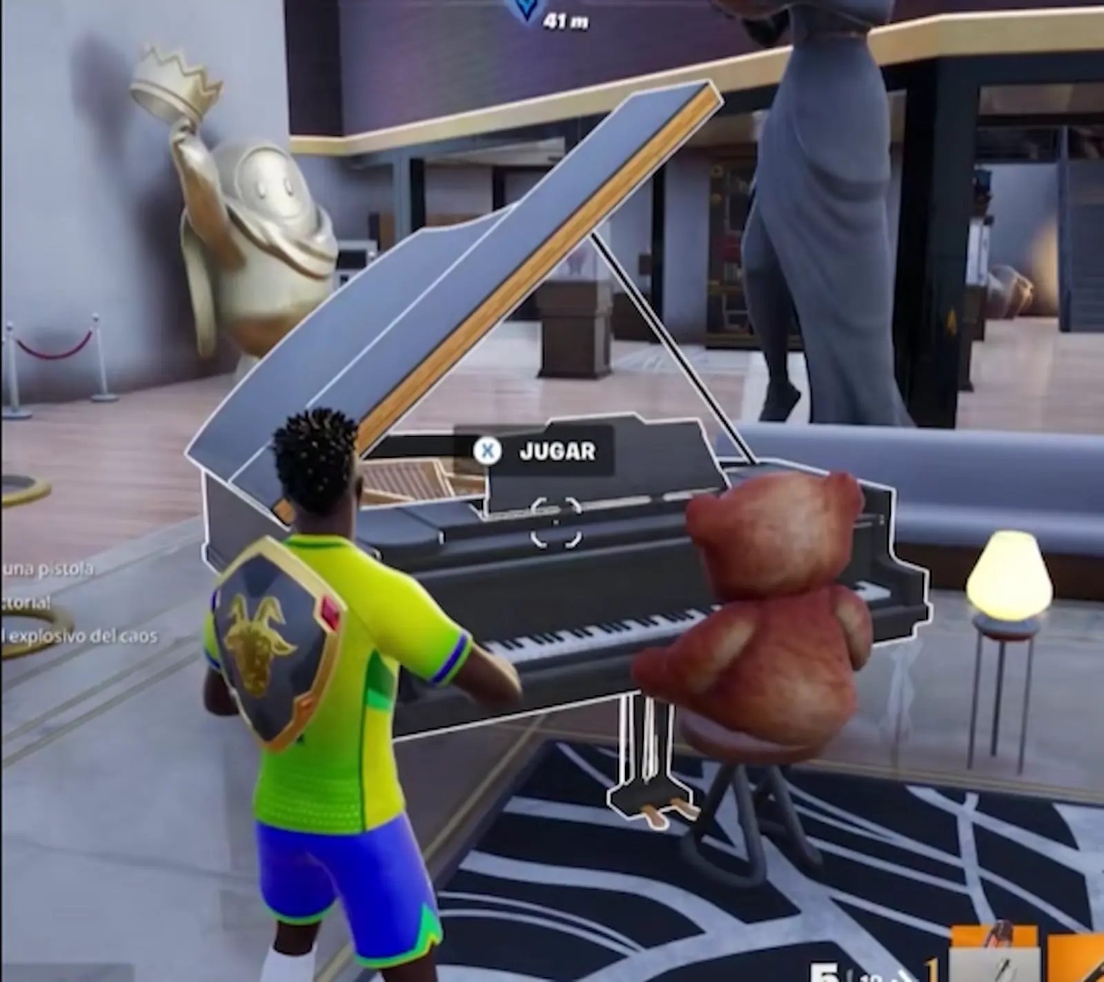Piano cerca del acuario secreto de Heatwave Harbor en Fortnite