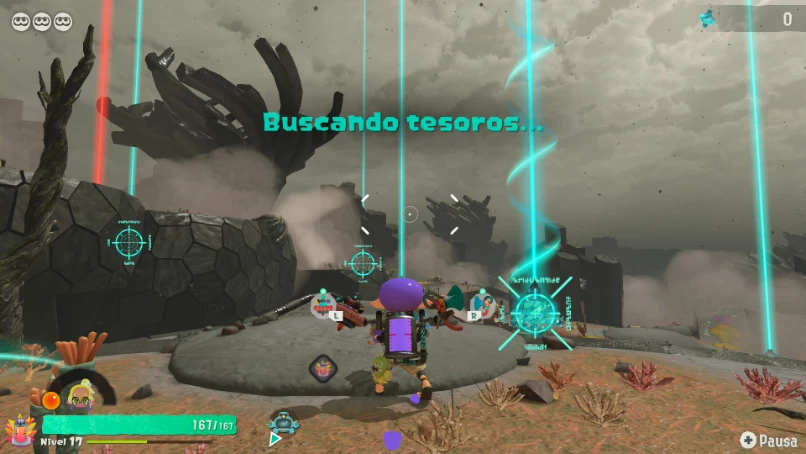 Splatoon Raiders: el protagonista rastrea tesoros en una isla con señales luminosas
