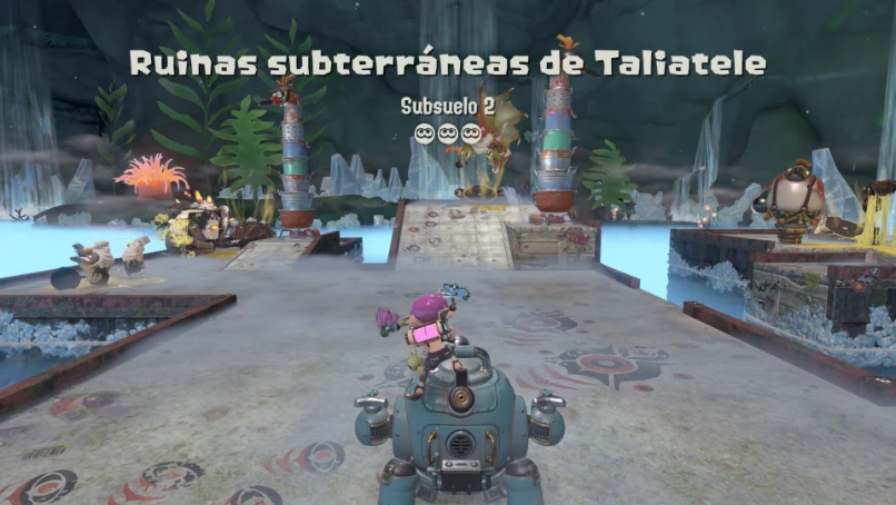 Splatoon Raiders: el protagonista explora las ruinas subterráneas de Taliatele a bordo del mecha