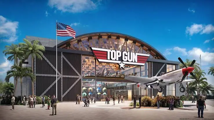 Render de la experiencia inmersiva Top Gun en Las Vegas