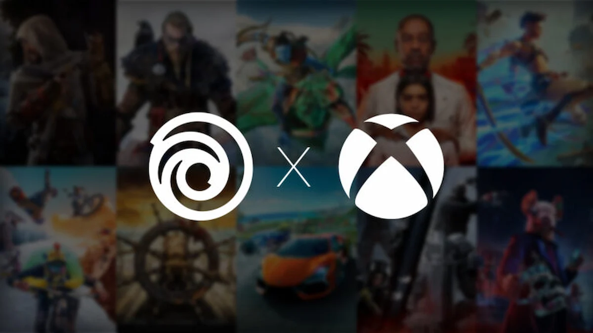 Placa de la alianza entre Ubisoft y Xbox por los juegos gratis en PC