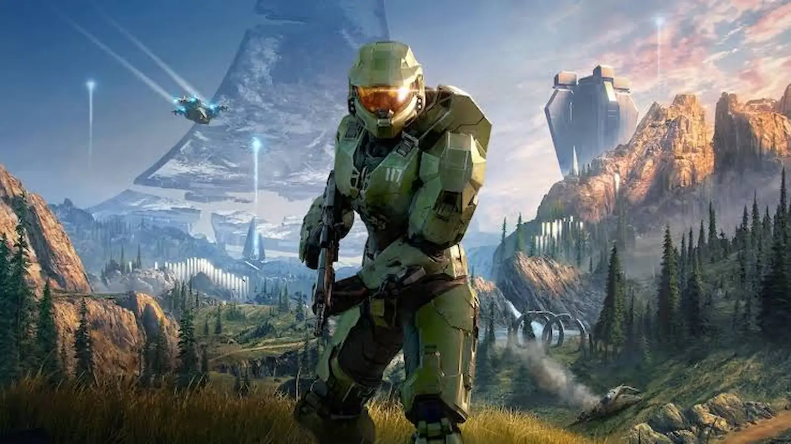 El Jefe Maestro de Halo Infinite recorriendo el anillo, uno de los juegos que sigue bajo soporte de Halo Studios