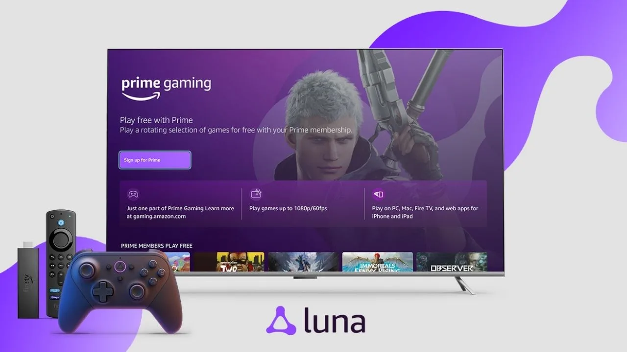 Amazon Luna, el servicio de cloud gaming, con su control y Fire TV Stick