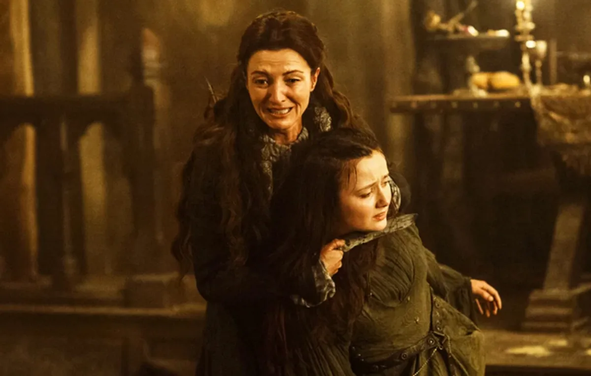 Catelyn Stark en la escena final de la Boda Roja Game of Thrones