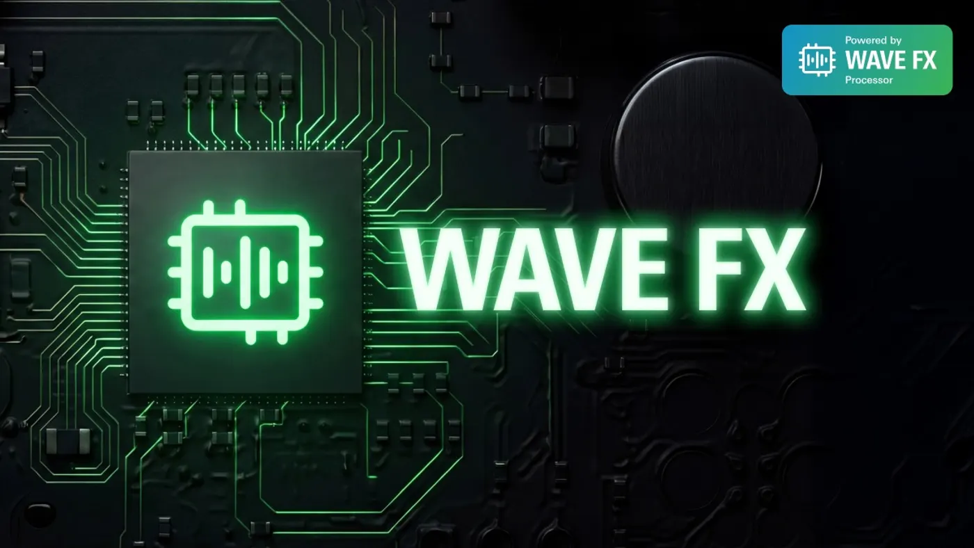 Ilustración del chip Wave FX Processor desarrollado por Elgato junto a Lewitt Audio para el ecosistema Wave Next