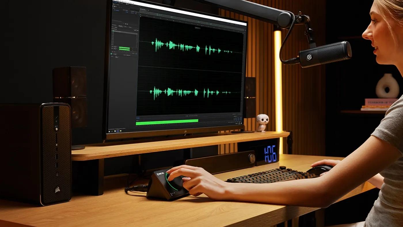 Setup de streaming con el micrófono Elgato Wave:3 MK.2 y el XLR Dock MK.2, parte del nuevo ecosistema Wave Next