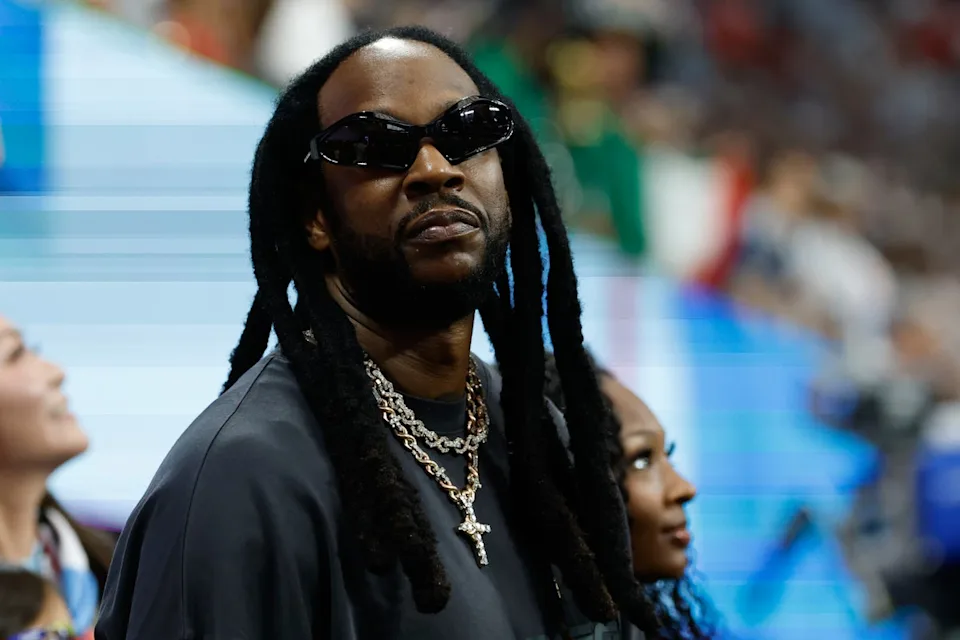 El rapero 2 Chainz en las tribunas de Atlanta durante Argentina vs. Inglaterra
